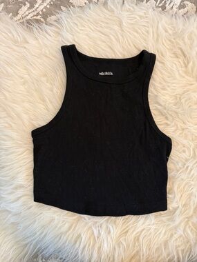 wild fable Black Ribbed Crop Tank